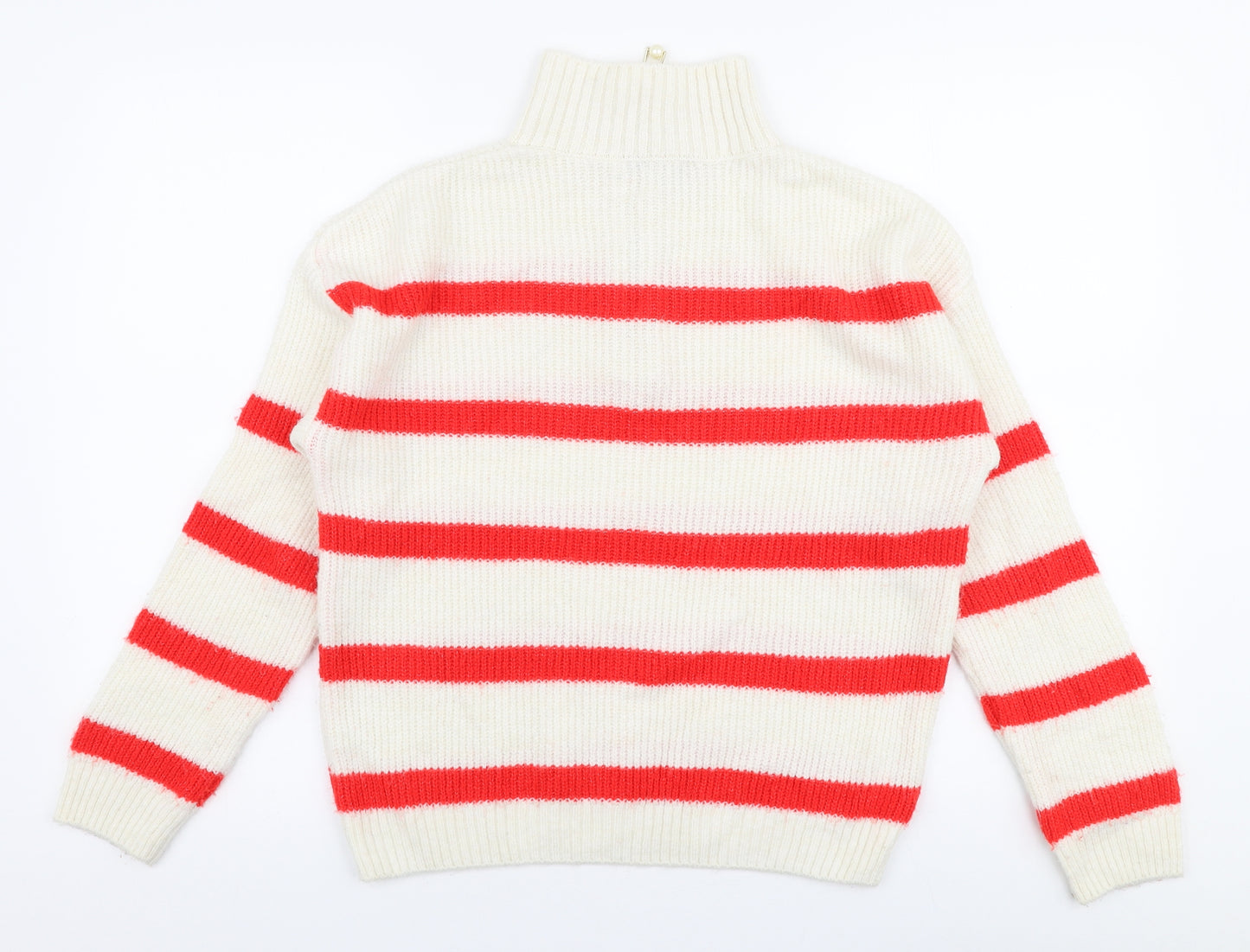 George Womens Multicoloured High Neck Striped Acrylic Pullover Jumper Size S