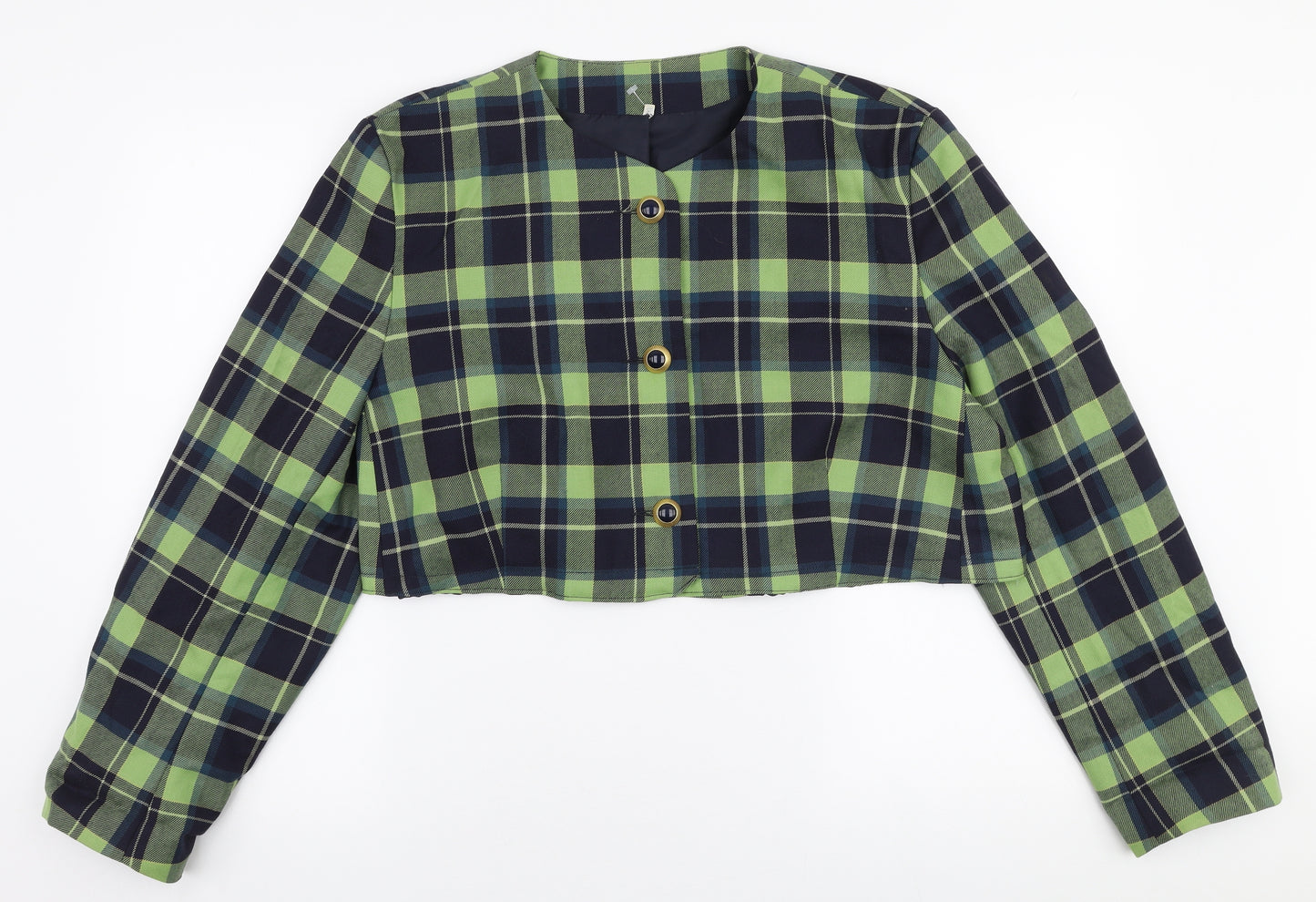 Preworn Womens Green Check  Jacket  Size 22  Button