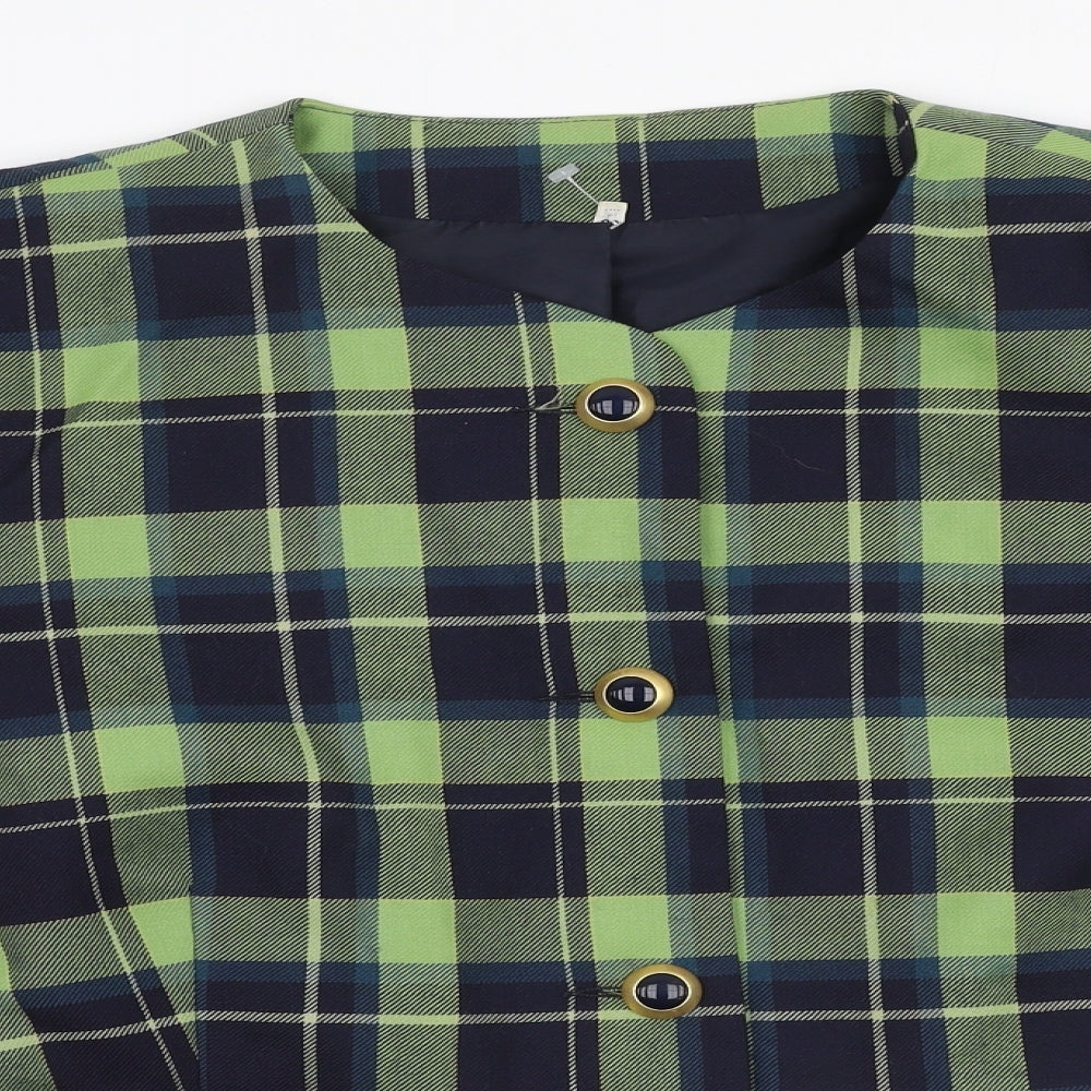 Preworn Womens Green Check  Jacket  Size 22  Button