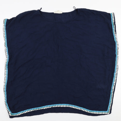 NEXT Womens Blue  Viscose Basic T-Shirt Size S Round Neck - Beach wear