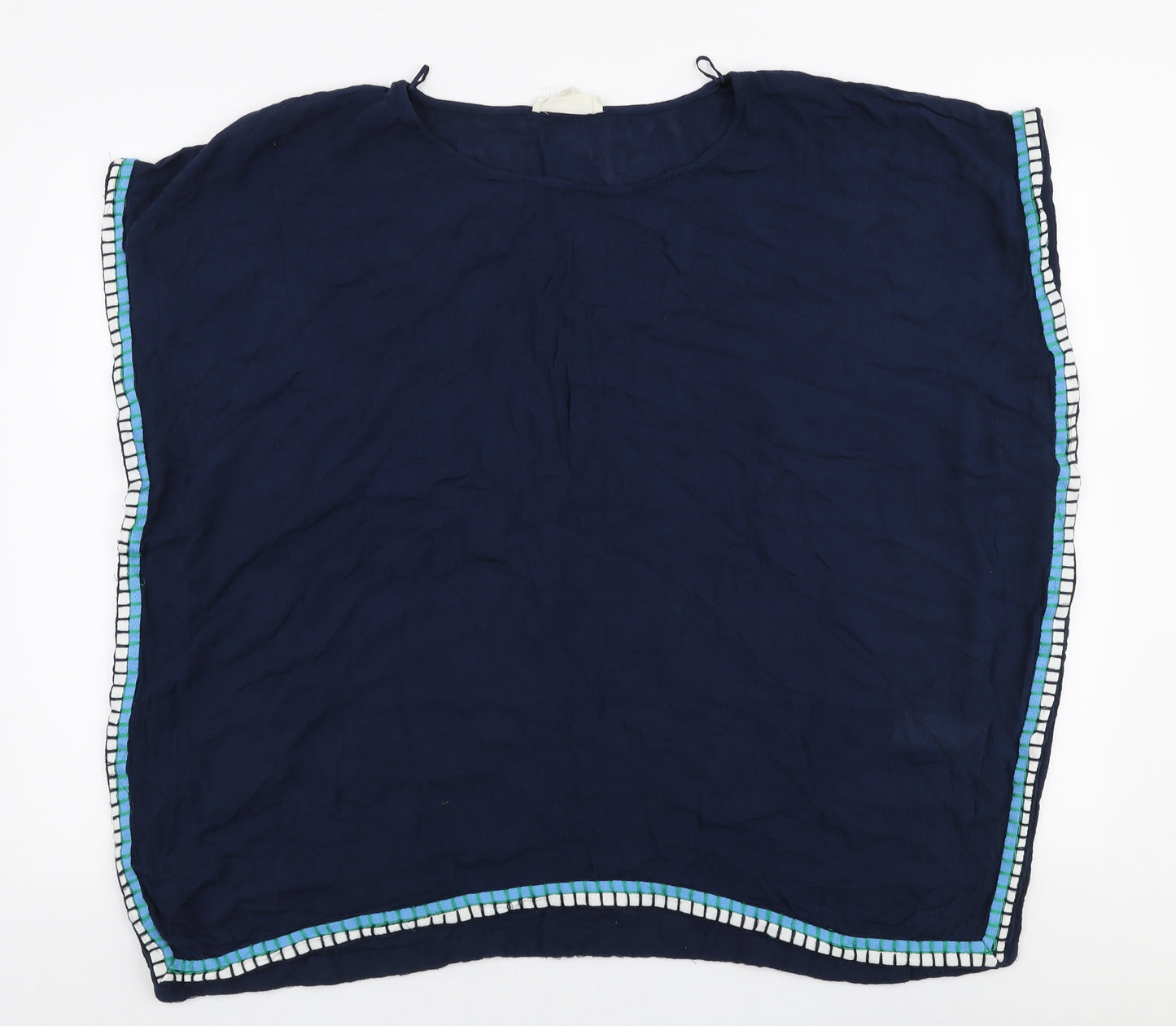 NEXT Womens Blue  Viscose Basic T-Shirt Size S Round Neck - Beach wear