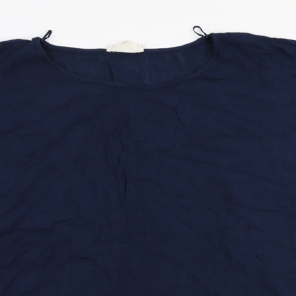 NEXT Womens Blue  Viscose Basic T-Shirt Size S Round Neck - Beach wear