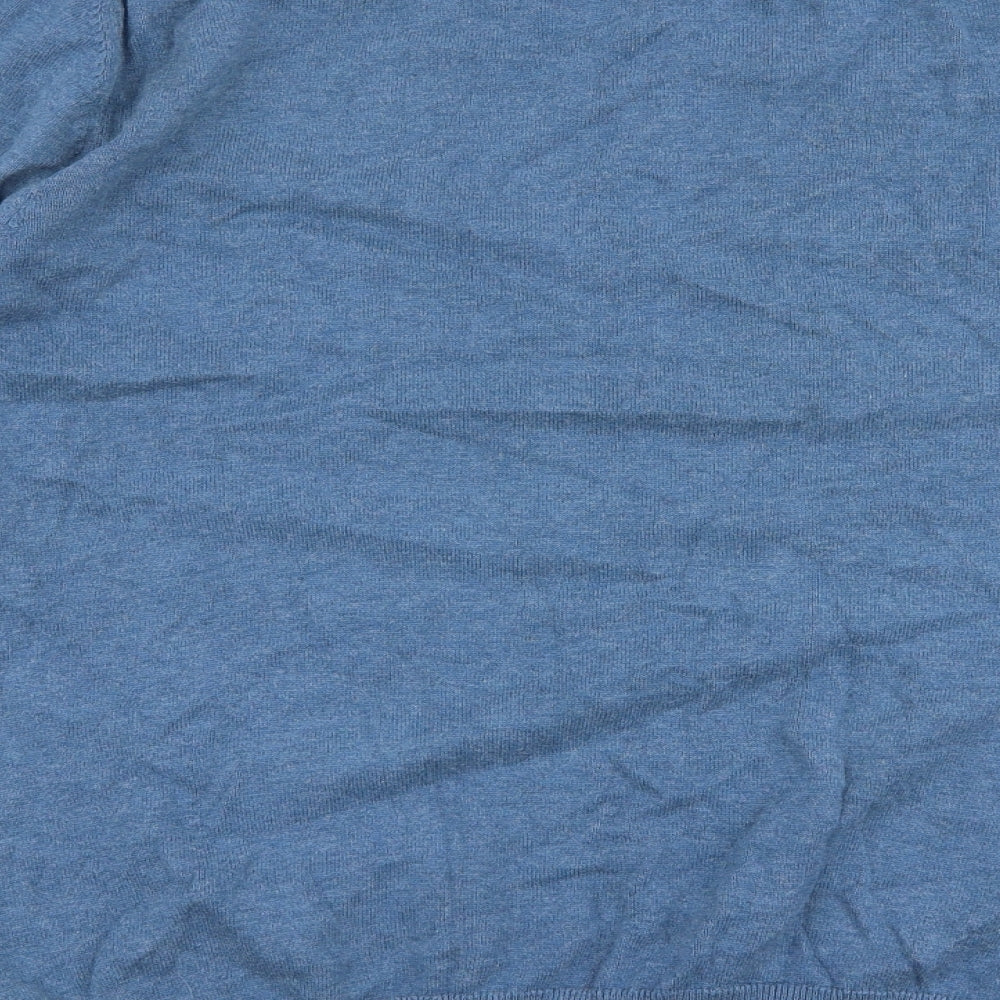 Marks and Spencer Mens Blue Round Neck  Cotton Pullover Jumper Size XL