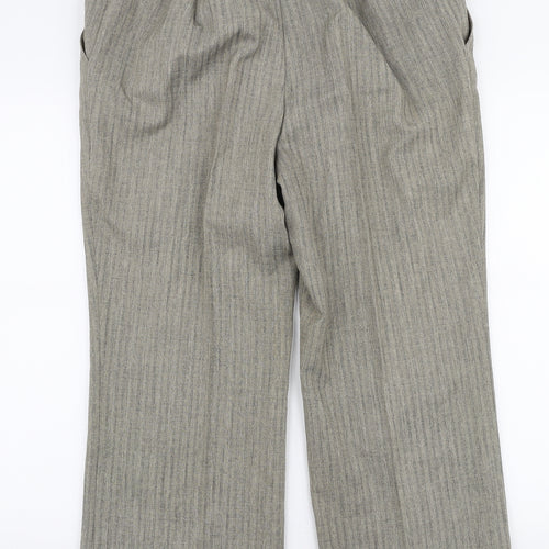 Marks and Spencer Womens Beige  Polyester Trousers  Size 36 in L25 in Regular Zip