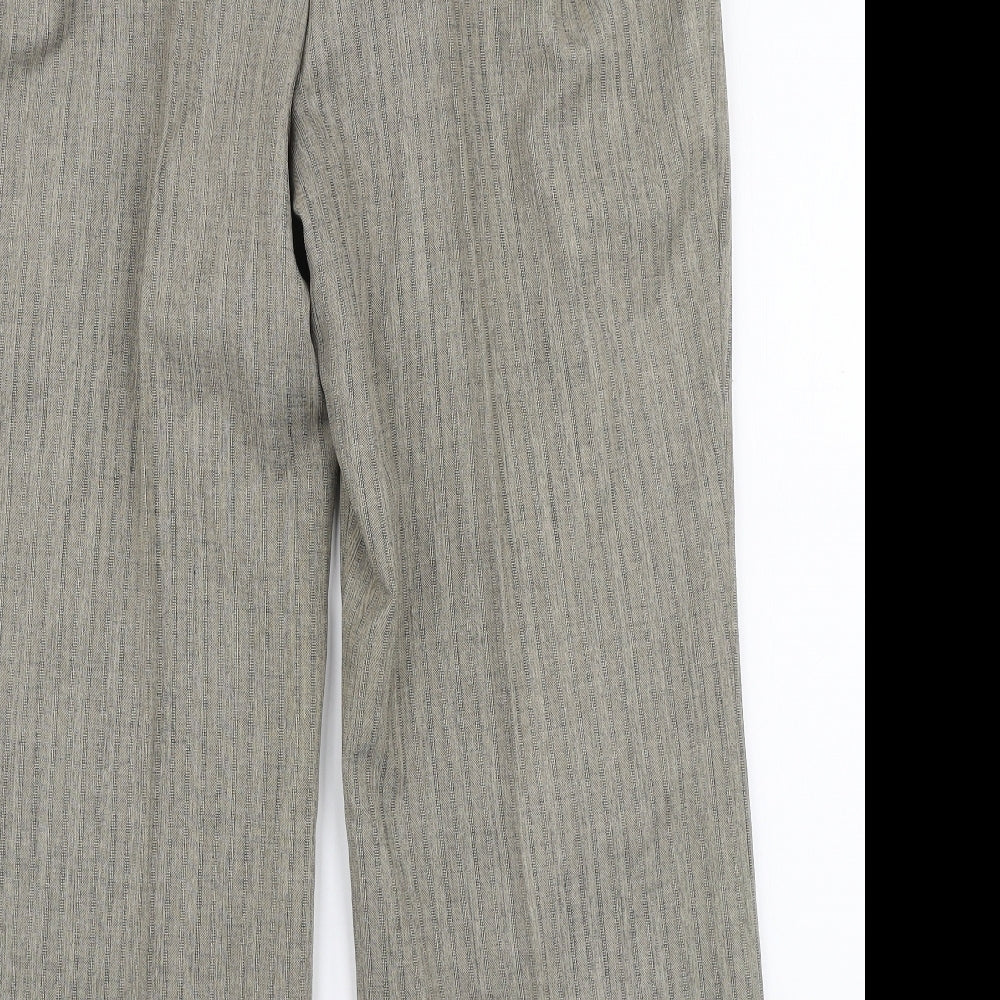 Marks and Spencer Womens Beige  Polyester Trousers  Size 36 in L25 in Regular Zip