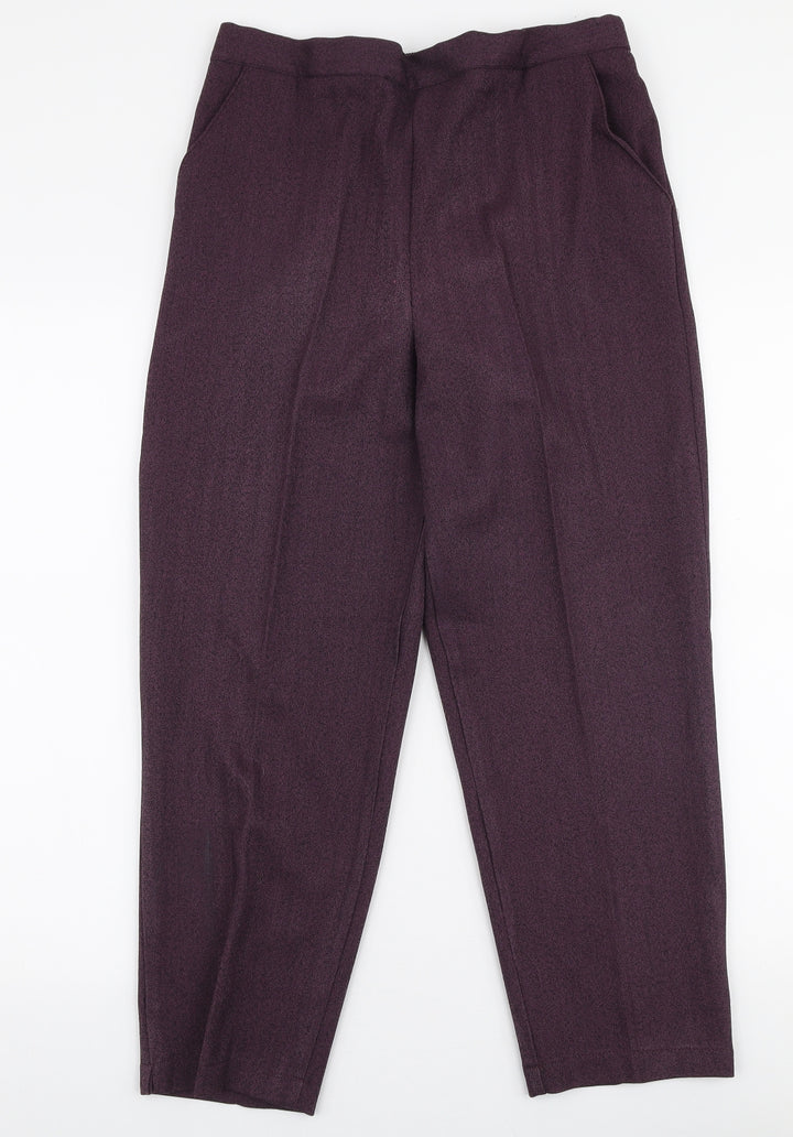 Autonomy Womens Purple Polyester Trousers Size 14 L25 in Regular