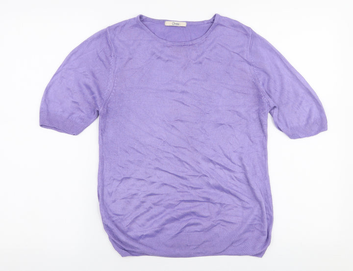 Marks and Spencer Womens Purple Round Neck  Acrylic Pullover Jumper Size 10