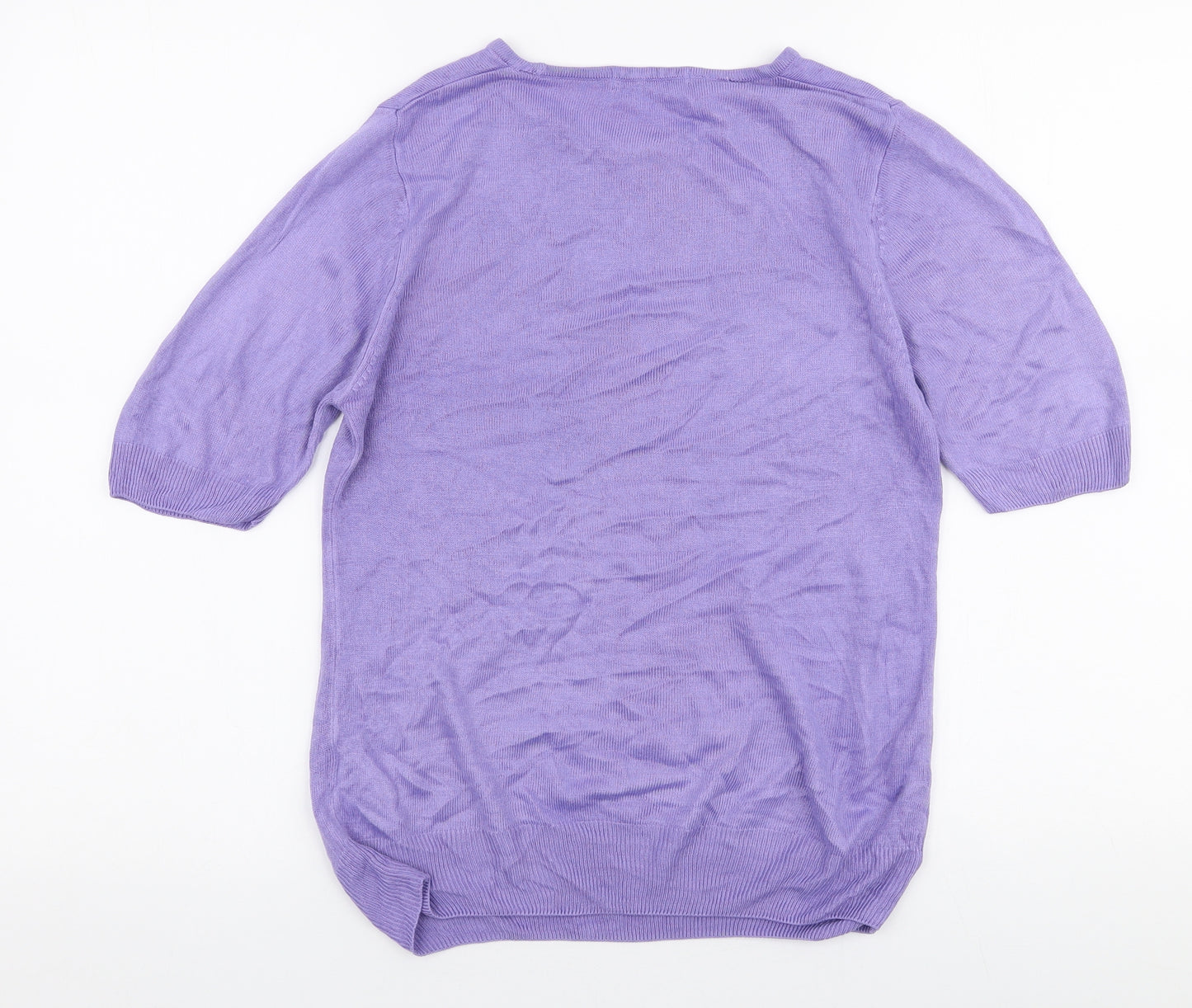 Marks and Spencer Womens Purple Round Neck  Acrylic Pullover Jumper Size 10