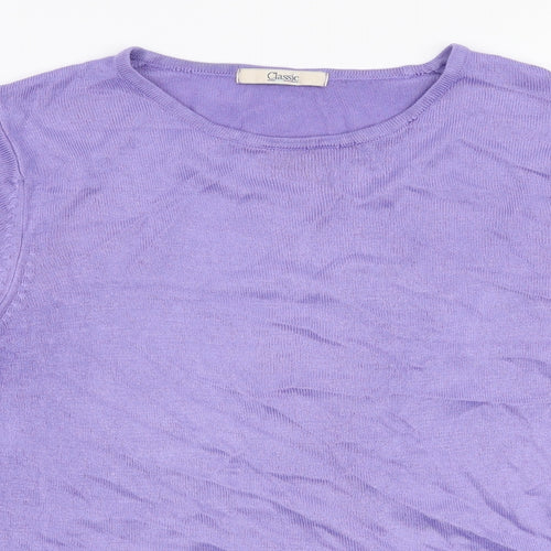 Marks and Spencer Womens Purple Round Neck  Acrylic Pullover Jumper Size 10