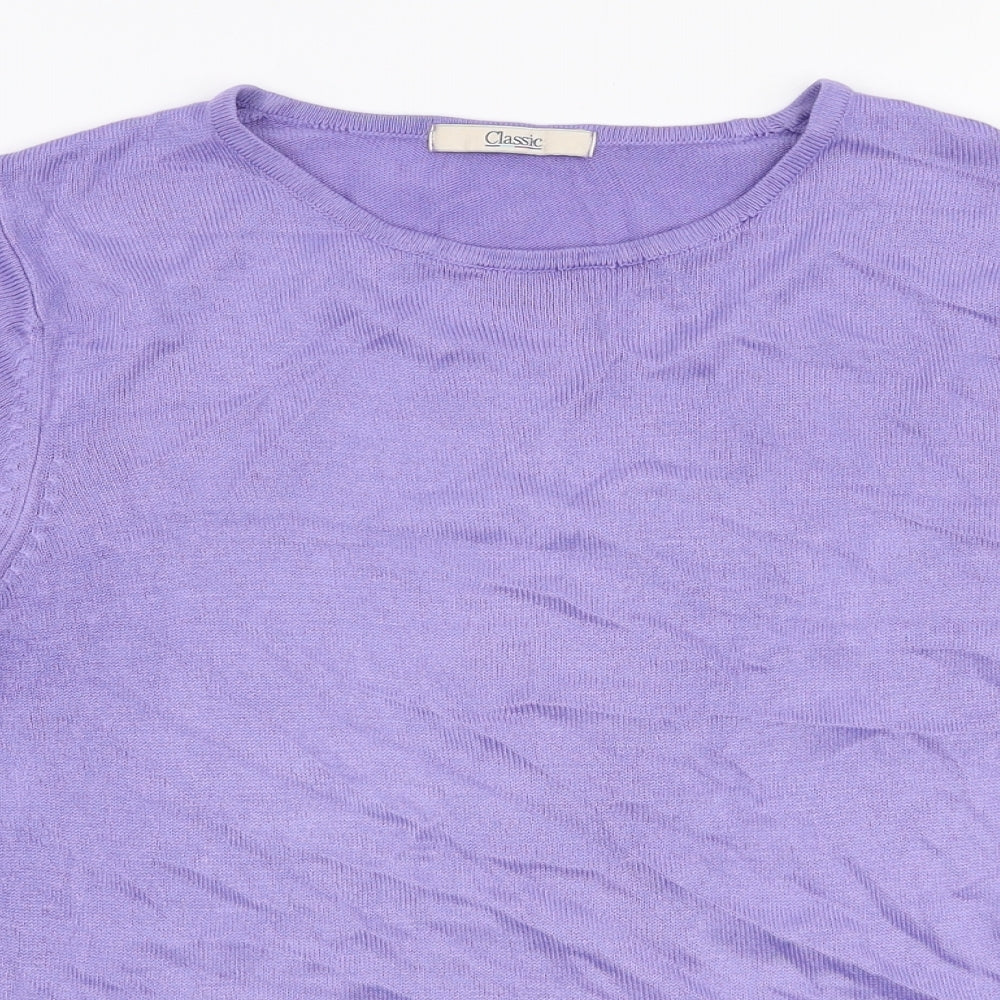 Marks and Spencer Womens Purple Round Neck  Acrylic Pullover Jumper Size 10