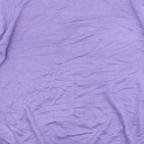 Marks and Spencer Womens Purple Round Neck  Acrylic Pullover Jumper Size 10