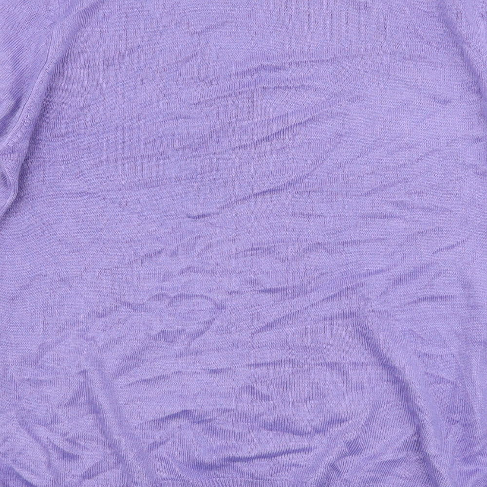 Marks and Spencer Womens Purple Round Neck  Acrylic Pullover Jumper Size 10