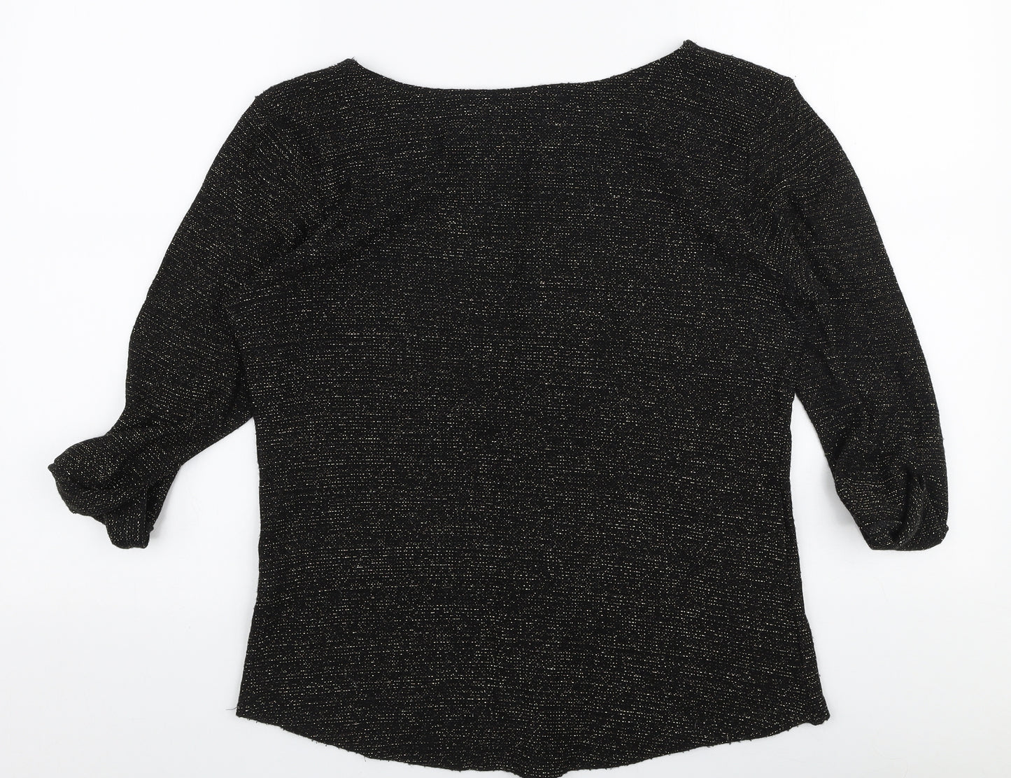 Mystify Womens Gold Round Neck  Acrylic Pullover Jumper Size M