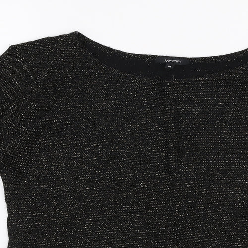 Mystify Womens Gold Round Neck  Acrylic Pullover Jumper Size M