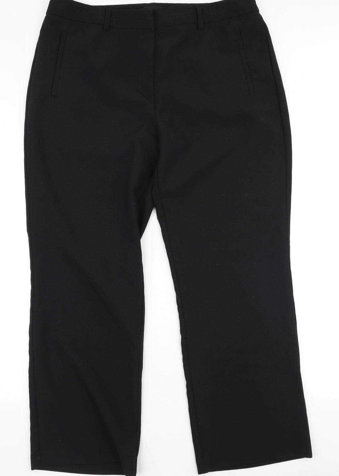 Peacocks Womens Black  Polyester Trousers  Size 16 L28 in Regular Zip