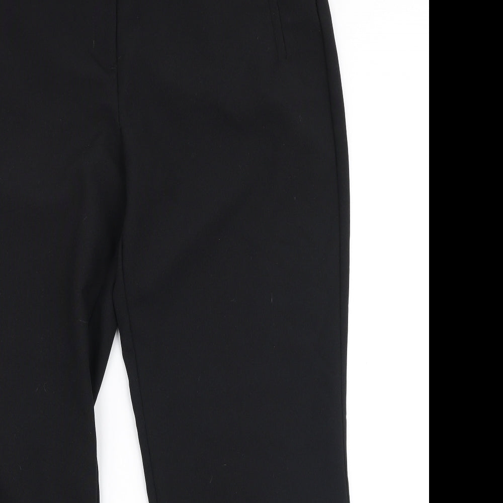 Peacocks Womens Black  Polyester Trousers  Size 16 L28 in Regular Zip