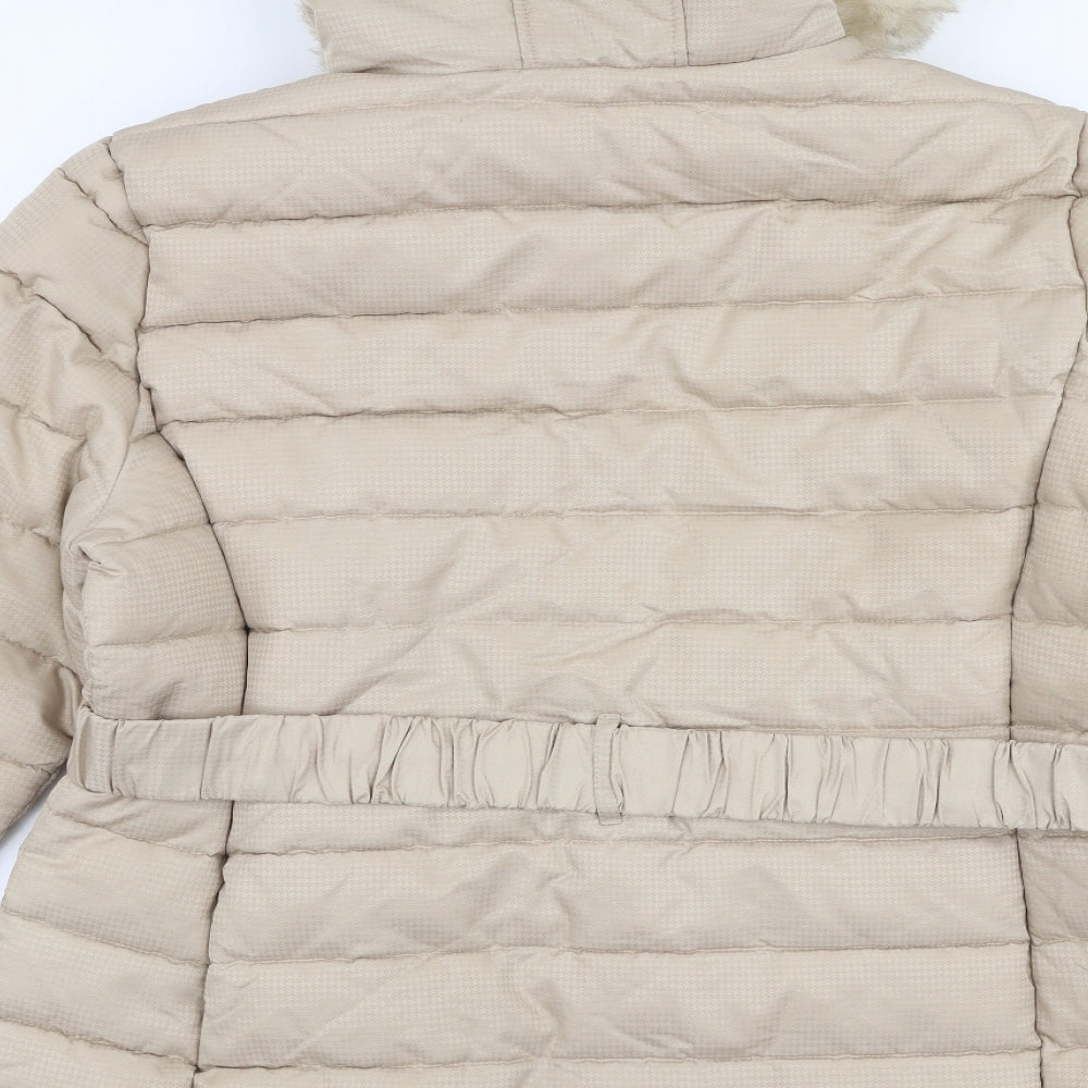 Dorothy Perkins Womens Beige   Puffer Jacket Coat Size 18  Zip