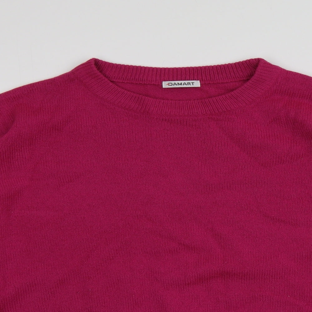 Damart Womens Pink Round Neck  Acrylic Pullover Jumper Size XL
