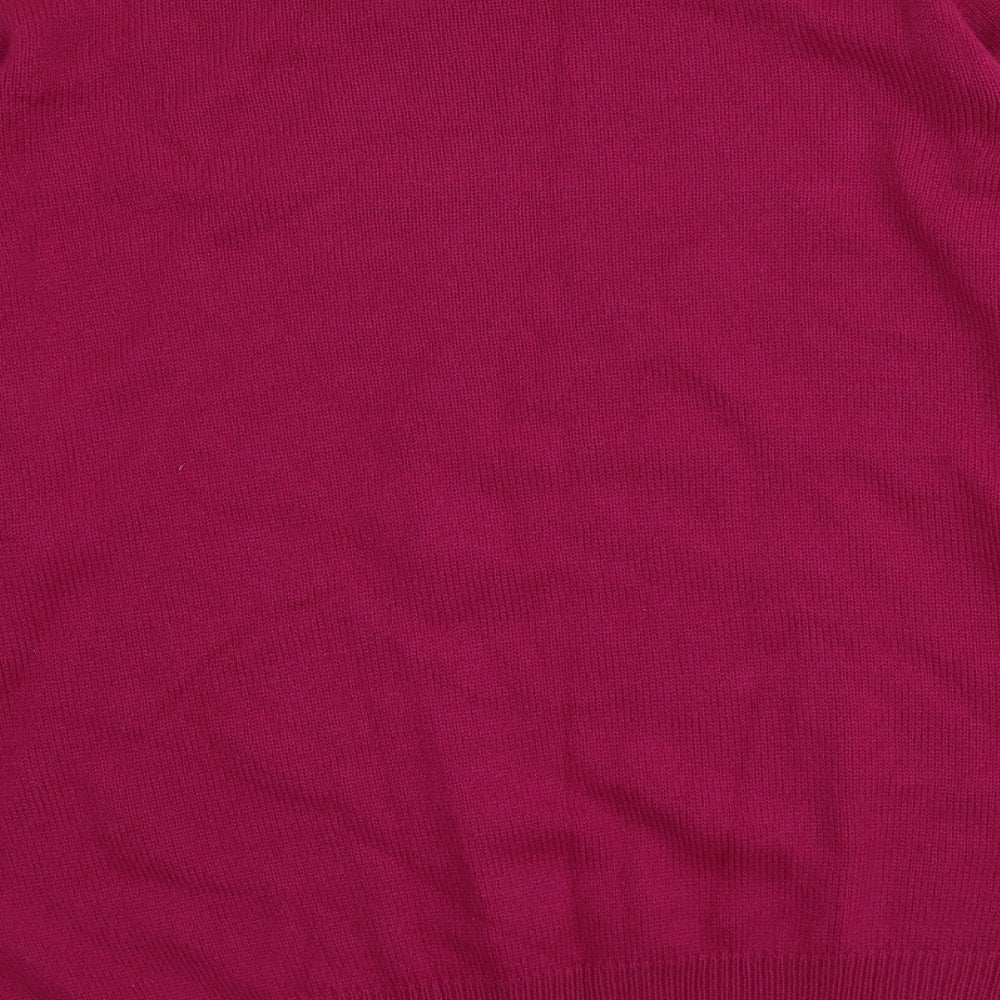 Damart Womens Pink Round Neck  Acrylic Pullover Jumper Size XL