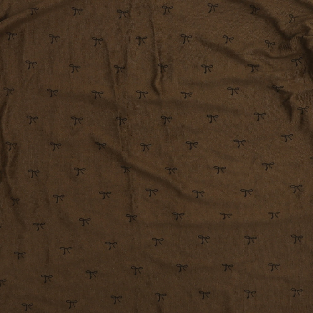 TU Womens Brown Round Neck Geometric Acrylic Pullover Jumper Size L
