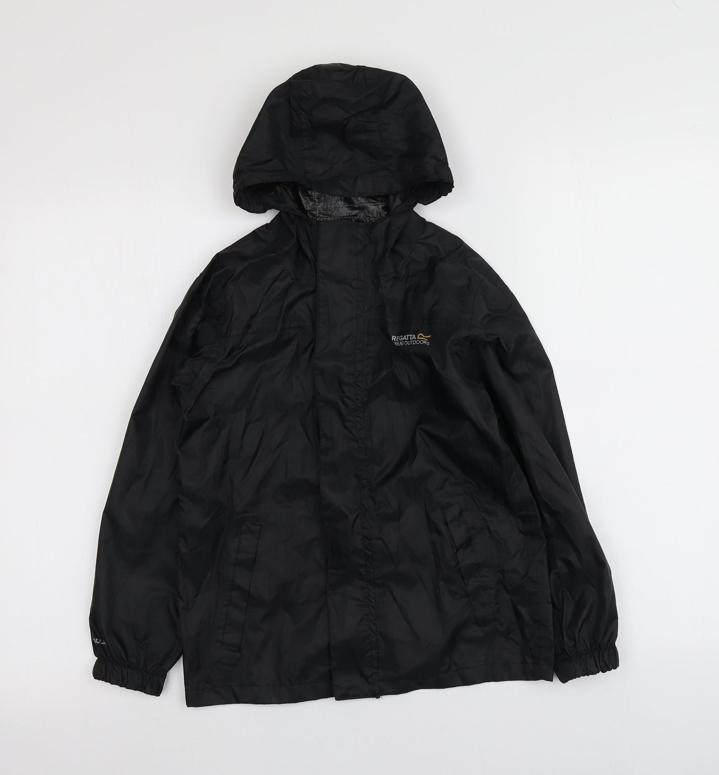 Regatta Boys Black   Rain Coat Jacket Size 7-8 Years