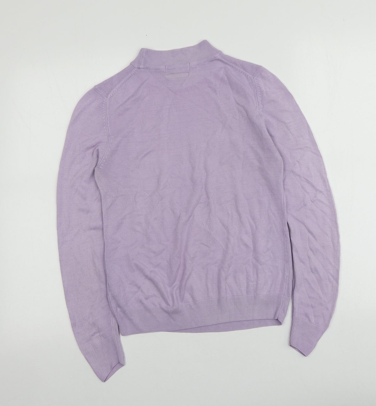 M&S Womens Purple High Neck  Acrylic Pullover Jumper Size 10
