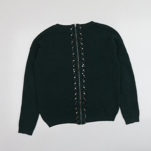 NEXT Womens Green Round Neck  Acrylic Pullover Jumper Size 10