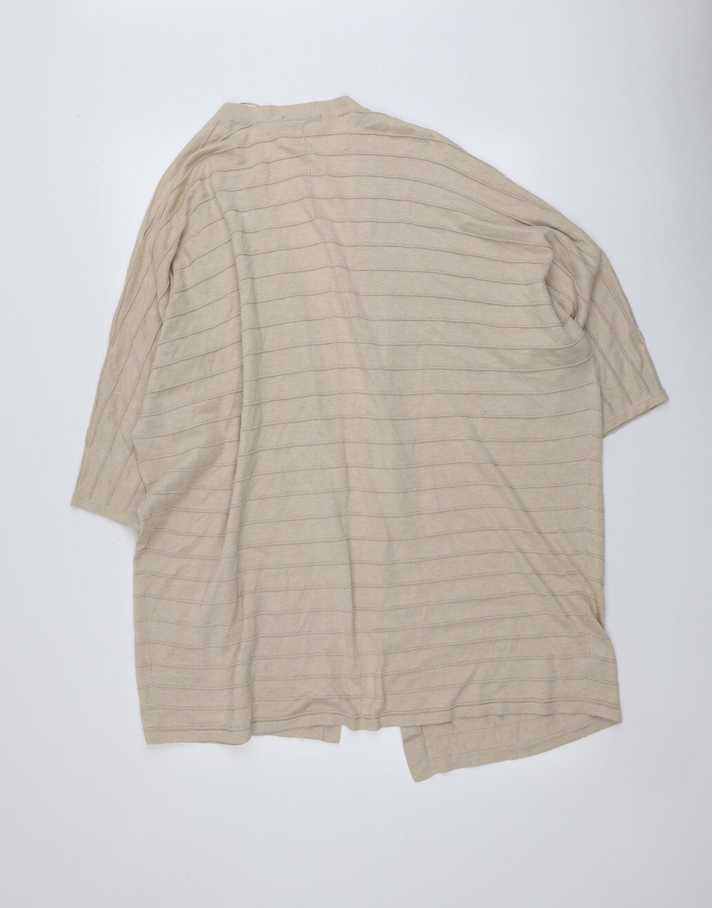 TU Womens Beige V-Neck  Cotton Cardigan Jumper Size 22