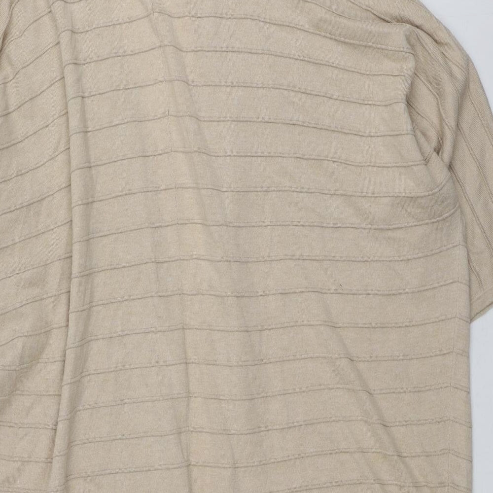 TU Womens Beige V-Neck  Cotton Cardigan Jumper Size 22