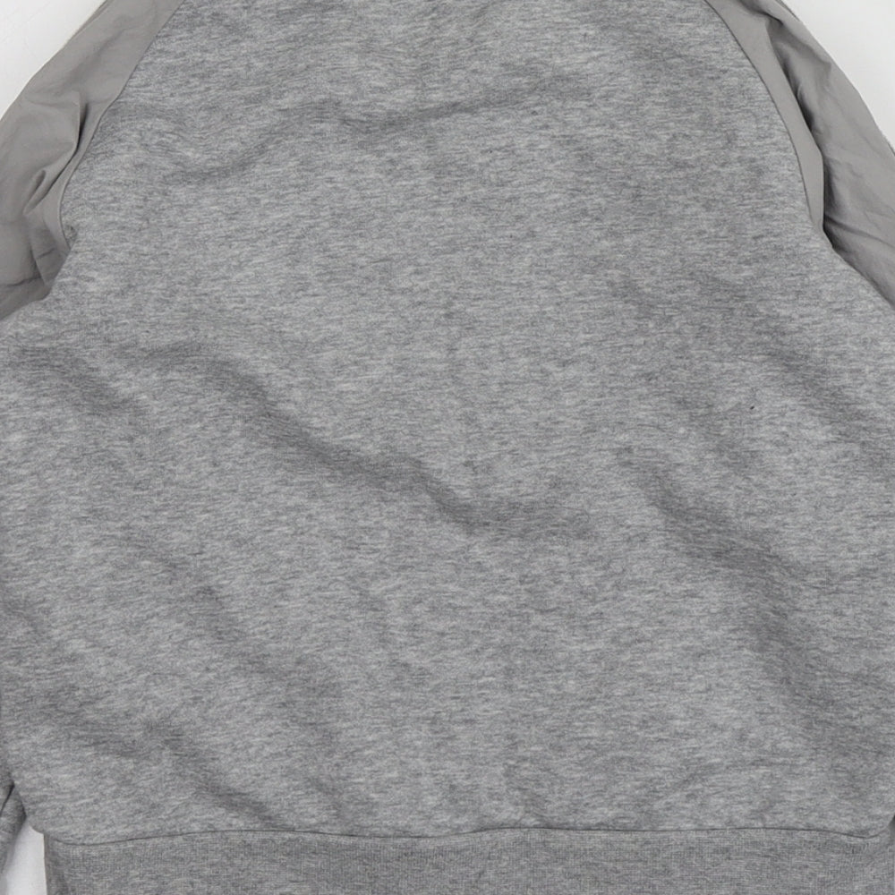 adidas Boys Grey Geometric Cotton Pullover Hoodie Size 4-5 Years