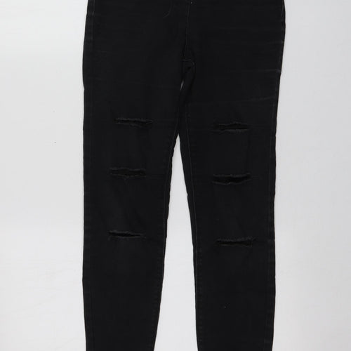 Papaya Womens Black  Cotton Skinny Jeans Size 8 L27.5 in Regular