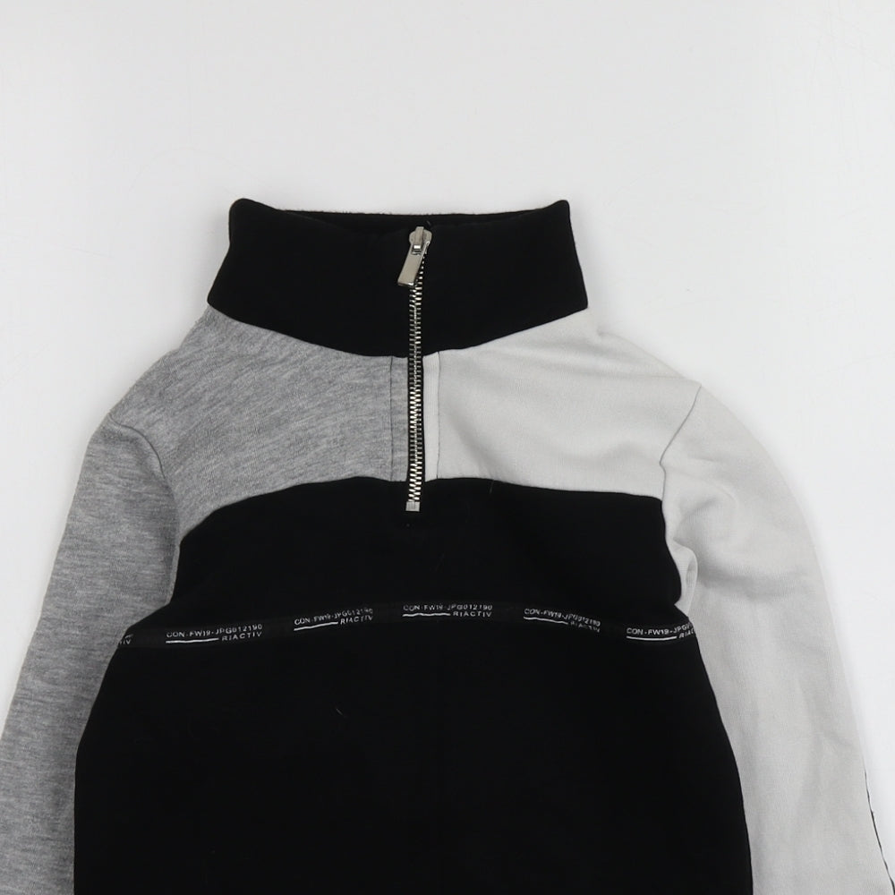 River Island Boys Black  Cotton Pullover Hoodie Size 5-6 Years