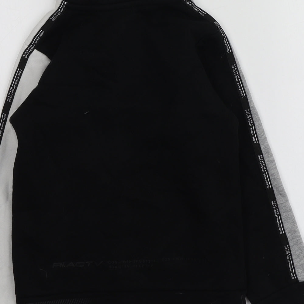River Island Boys Black  Cotton Pullover Hoodie Size 5-6 Years