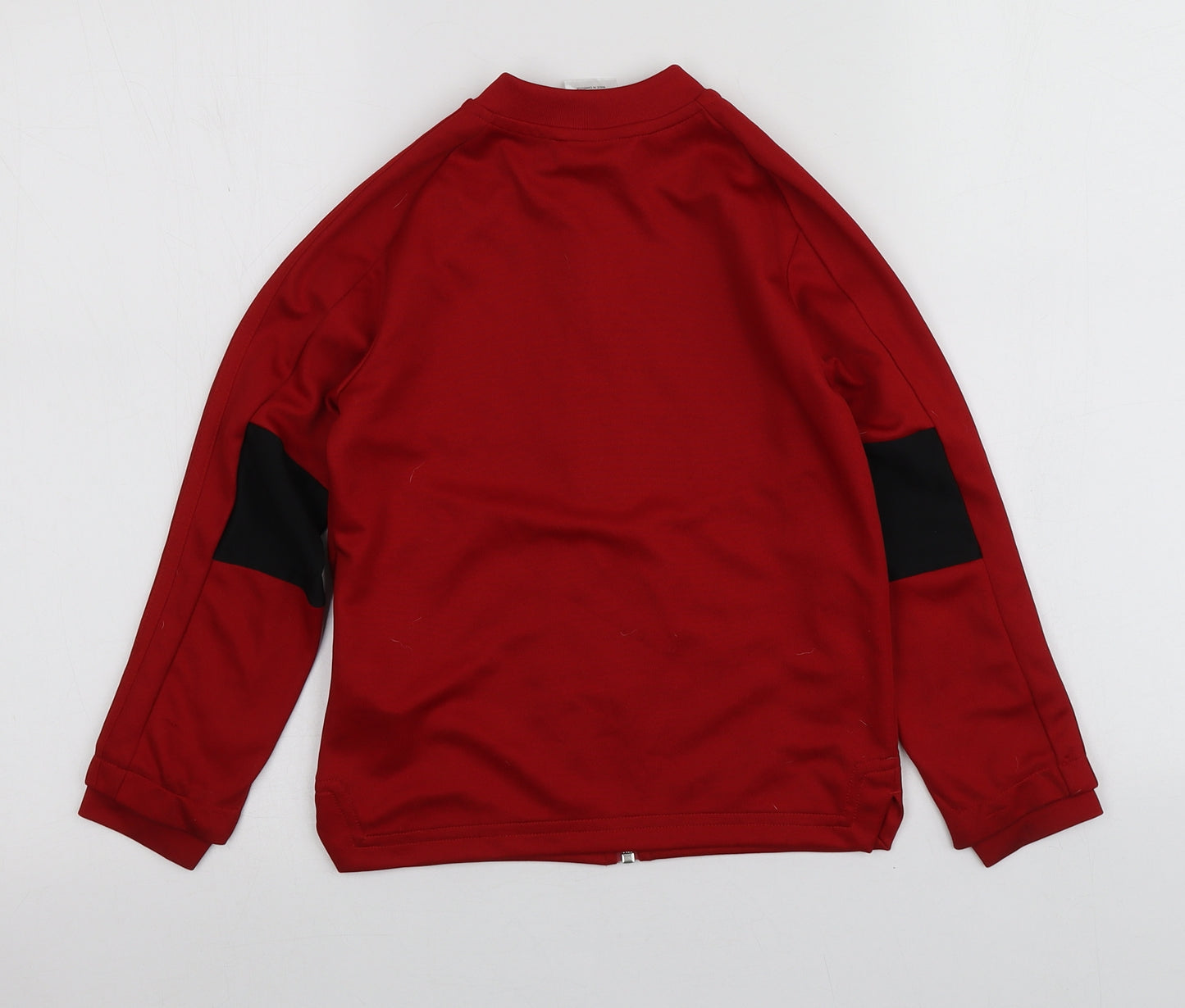 adidas Boys Red  Polyester Full Zip Hoodie Size 5-6 Years