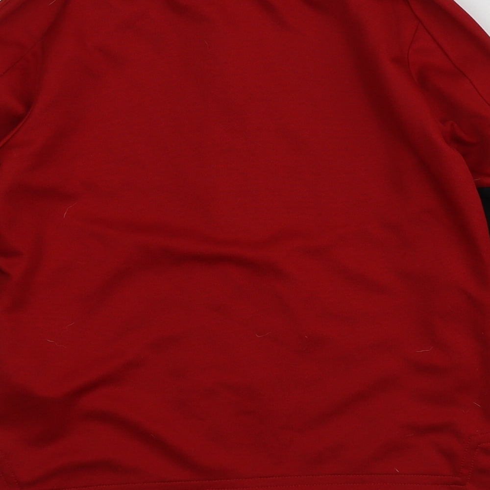 adidas Boys Red  Polyester Full Zip Hoodie Size 5-6 Years