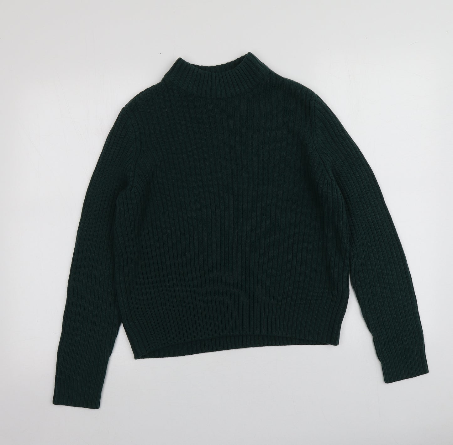H&M Womens Green High Neck  Acrylic Pullover Jumper Size M