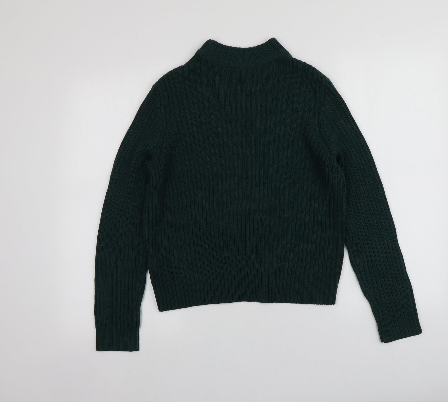 H&M Womens Green High Neck  Acrylic Pullover Jumper Size M