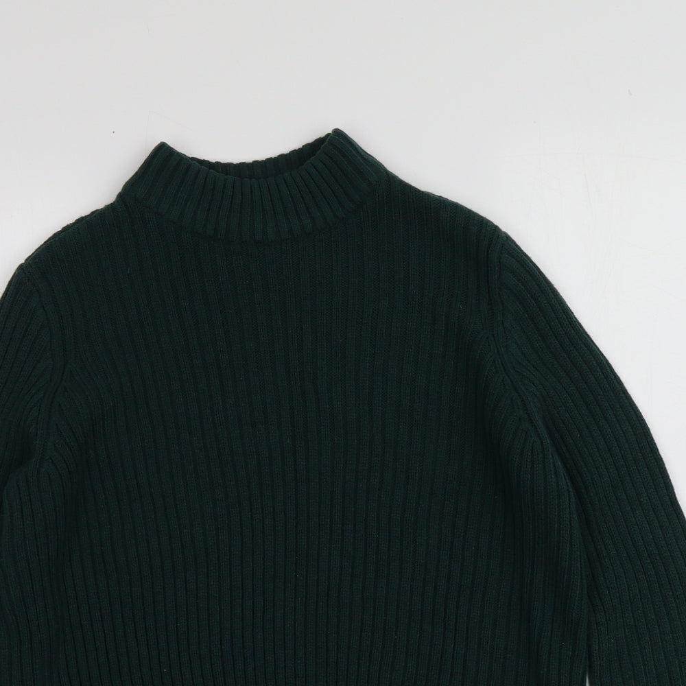 H&M Womens Green High Neck  Acrylic Pullover Jumper Size M