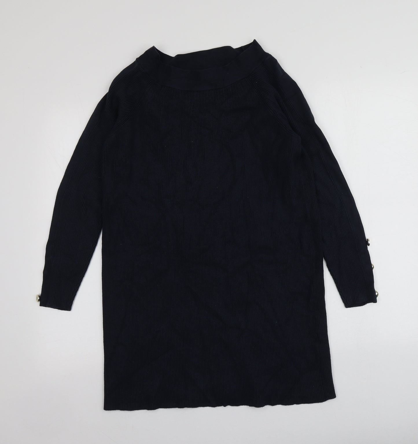 Only Womens Blue Square Neck  Viscose Pullover Jumper Size M