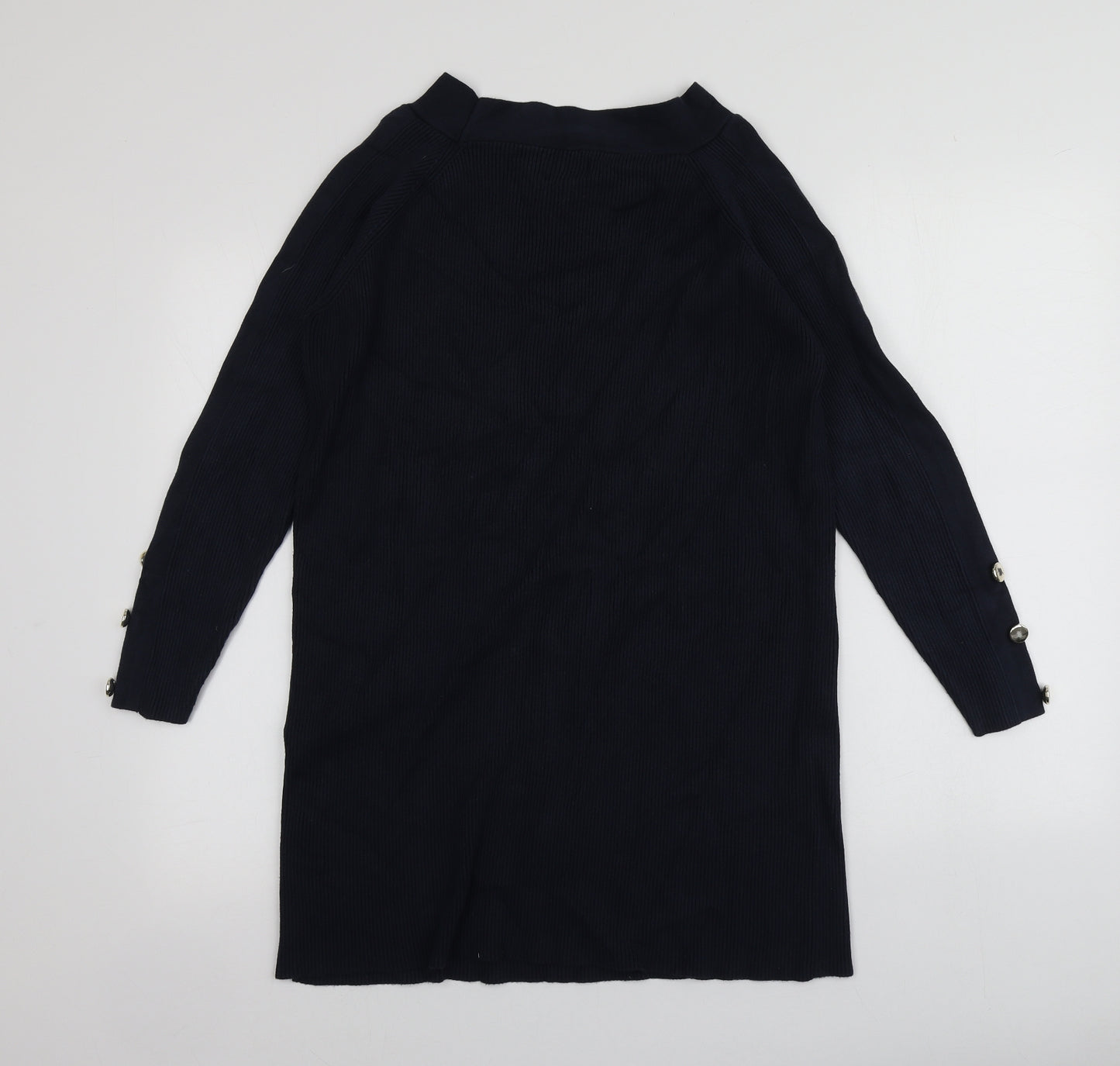 Only Womens Blue Square Neck  Viscose Pullover Jumper Size M