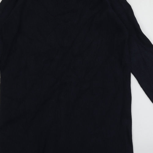 Only Womens Blue Square Neck  Viscose Pullover Jumper Size M