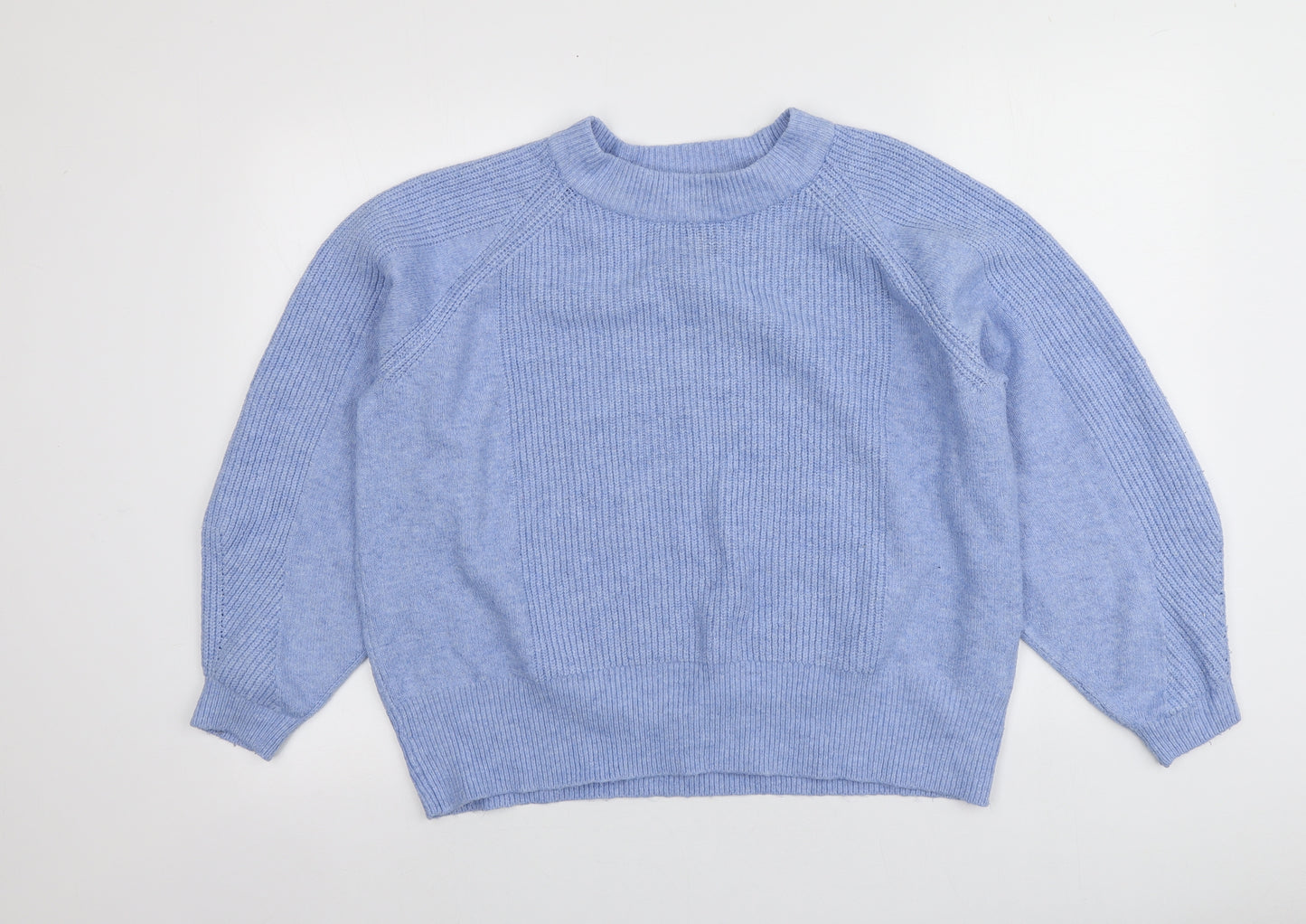 M&S Womens Blue Round Neck  Acrylic Pullover Jumper Size L