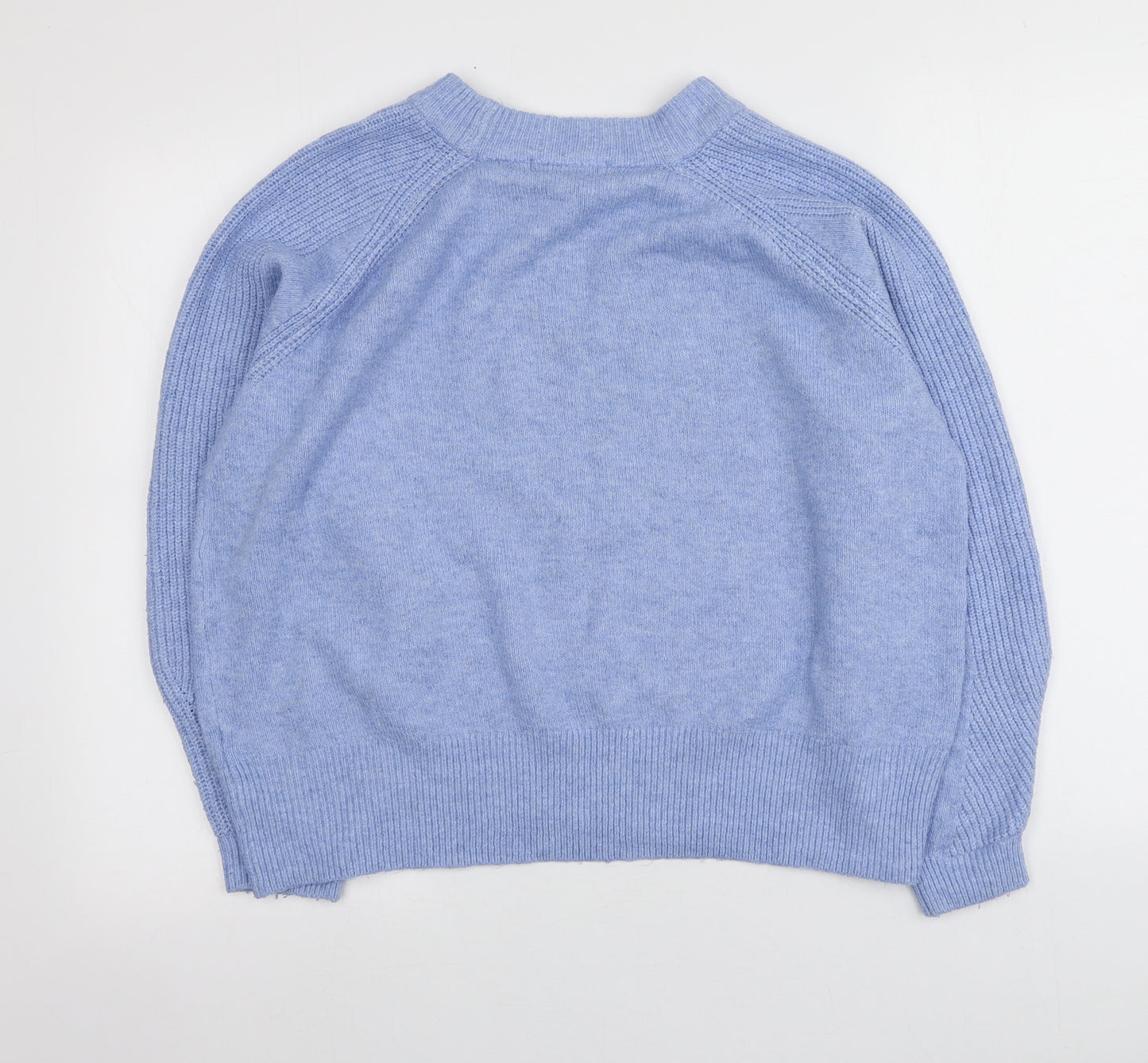M&S Womens Blue Round Neck  Acrylic Pullover Jumper Size L