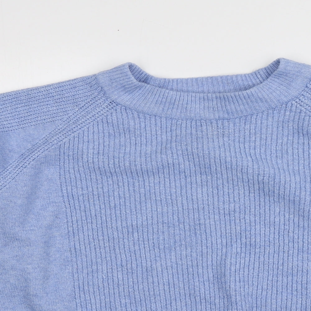 M&S Womens Blue Round Neck  Acrylic Pullover Jumper Size L