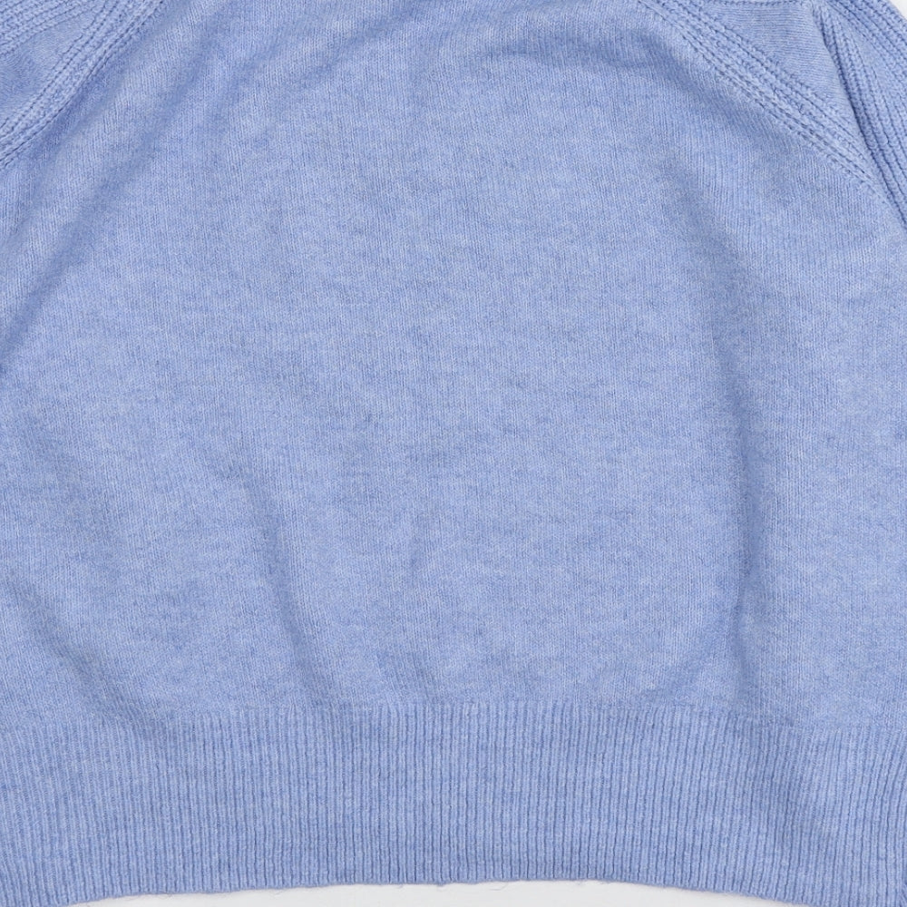 M&S Womens Blue Round Neck  Acrylic Pullover Jumper Size L