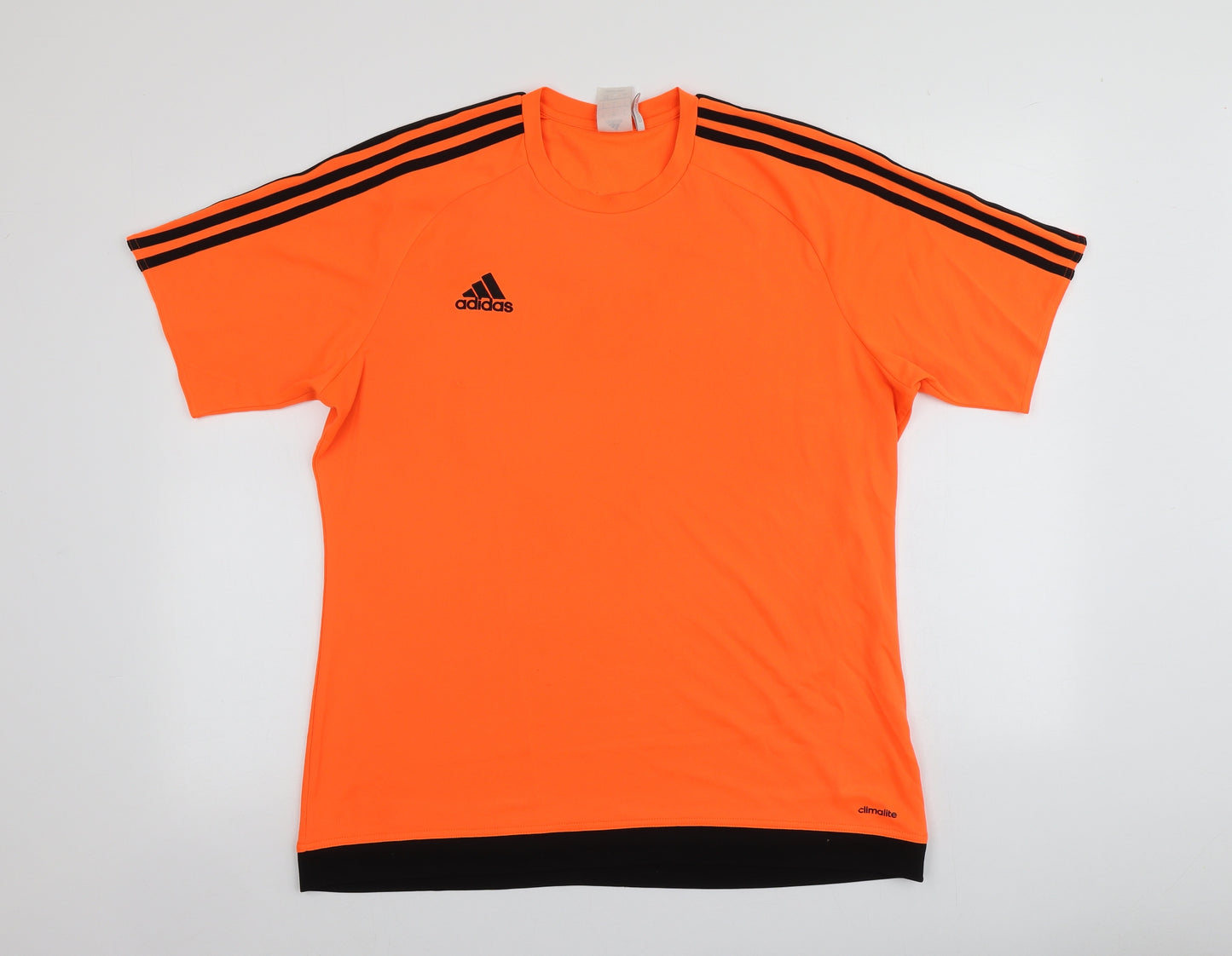 adidas Mens Orange  Polyester  T-Shirt Size L Round Neck