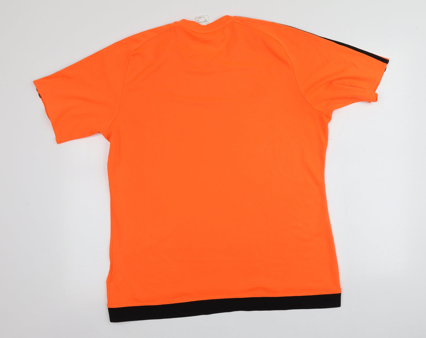 adidas Mens Orange  Polyester  T-Shirt Size L Round Neck