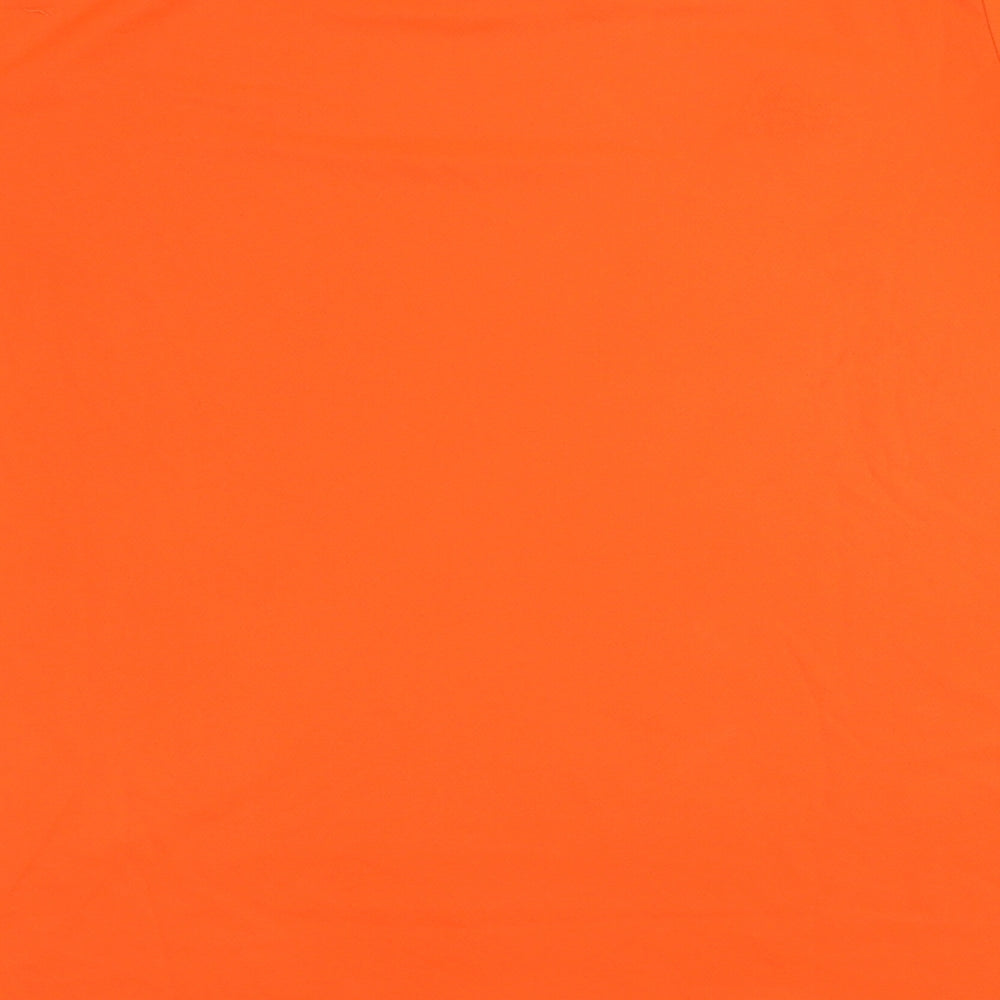 adidas Mens Orange  Polyester  T-Shirt Size L Round Neck