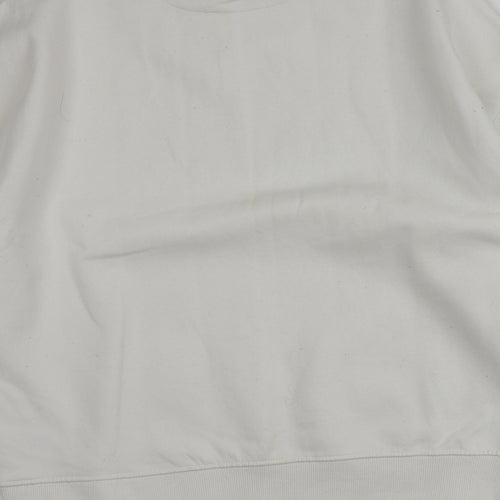 F&F Womens White  Cotton Pullover Hoodie Size 8