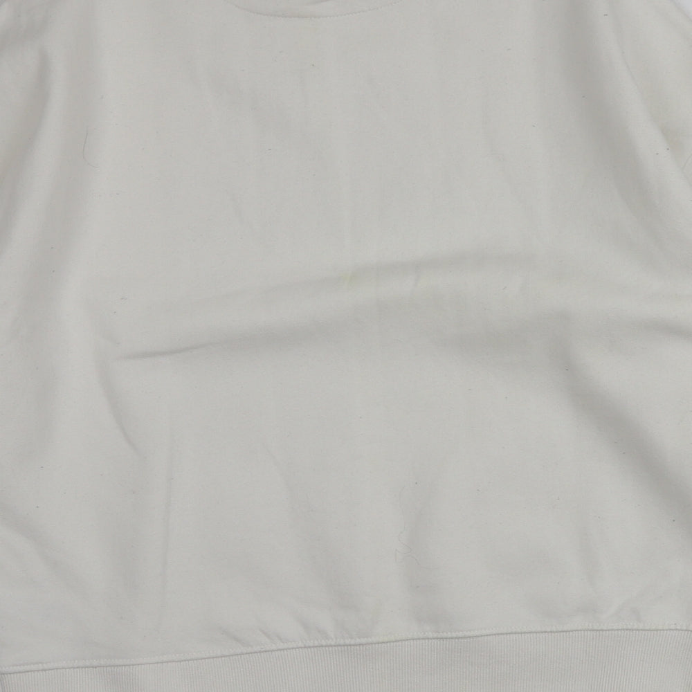 F&F Womens White  Cotton Pullover Hoodie Size 8